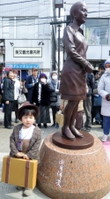 柴又駅、さくらの銅像が来た